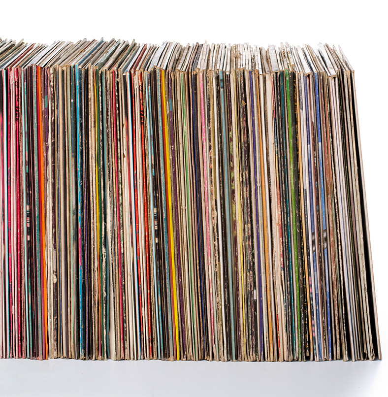 Vinyl record stack